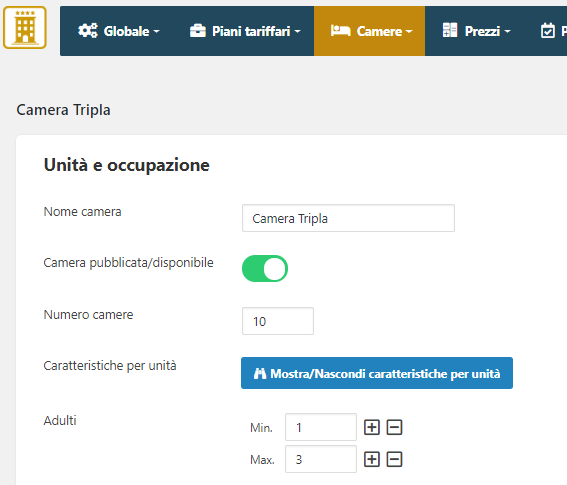WordPress configurazione ostello camera privata