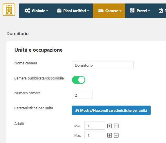 WordPress configurazione ostello dormitorio