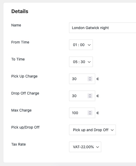 Vik Rent Car - Fee details