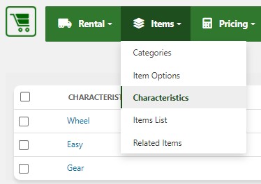 Vik Rent Items - Characteristics