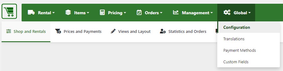 Vik Rent Items - Configuration