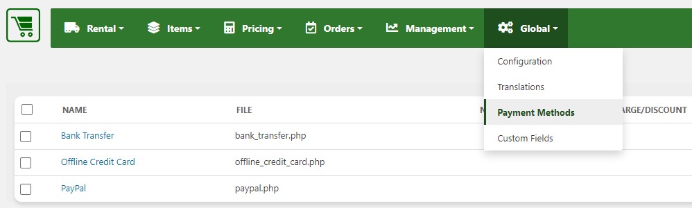 Vik Rent Items - Payments