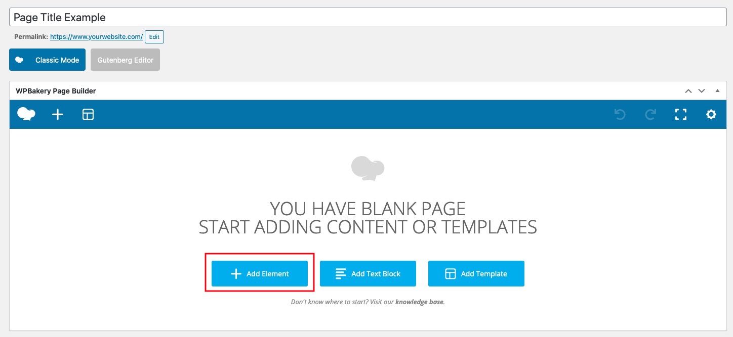How to create a new element with WPBakery