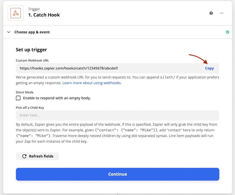 Zapier - Trigger Setup Zapier - Trigger Setup