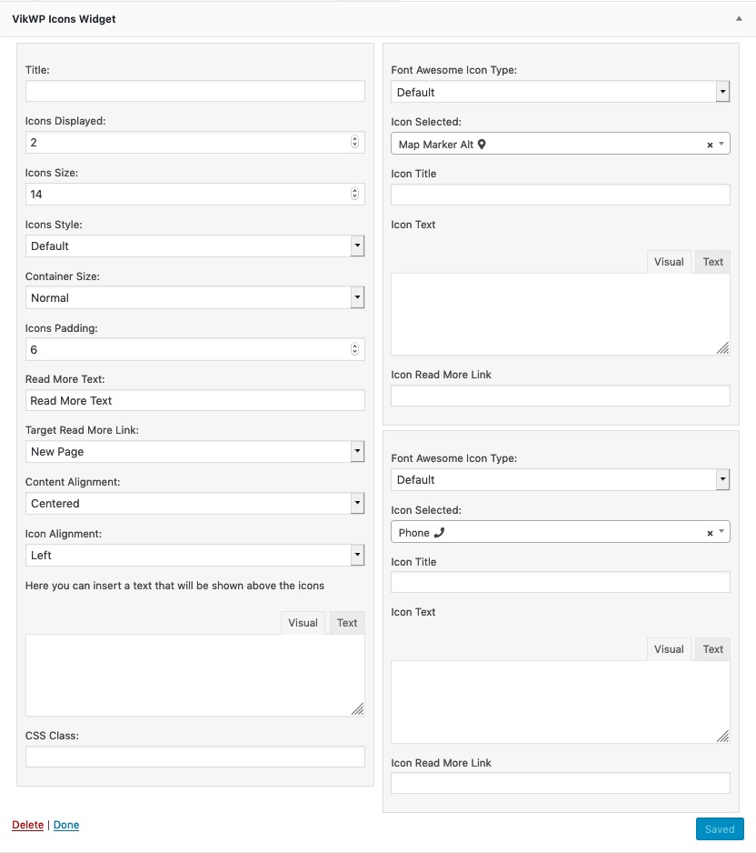 VikWidgetsLoader - VikWP Icons Widget Admin