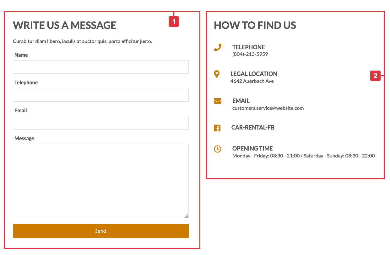 Contact Us parts - Adventures Theme Contact Us parts - Adventures Theme