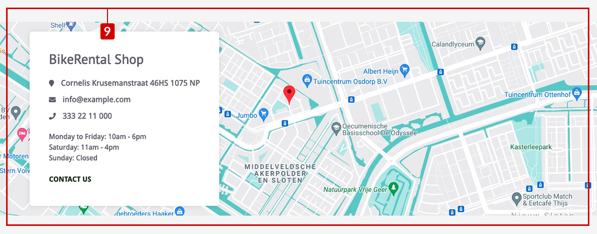 Bike Rental Theme - Google Maps Sidebar