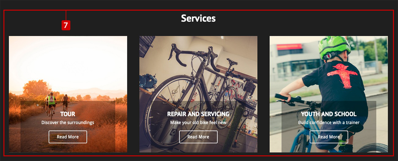 Bike Rental Theme - Grid Content Widget