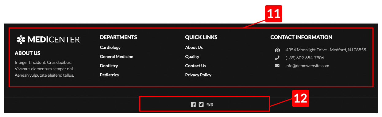 MediCenter Theme - Footer Configuration MediCenter Theme - Footer Configuration