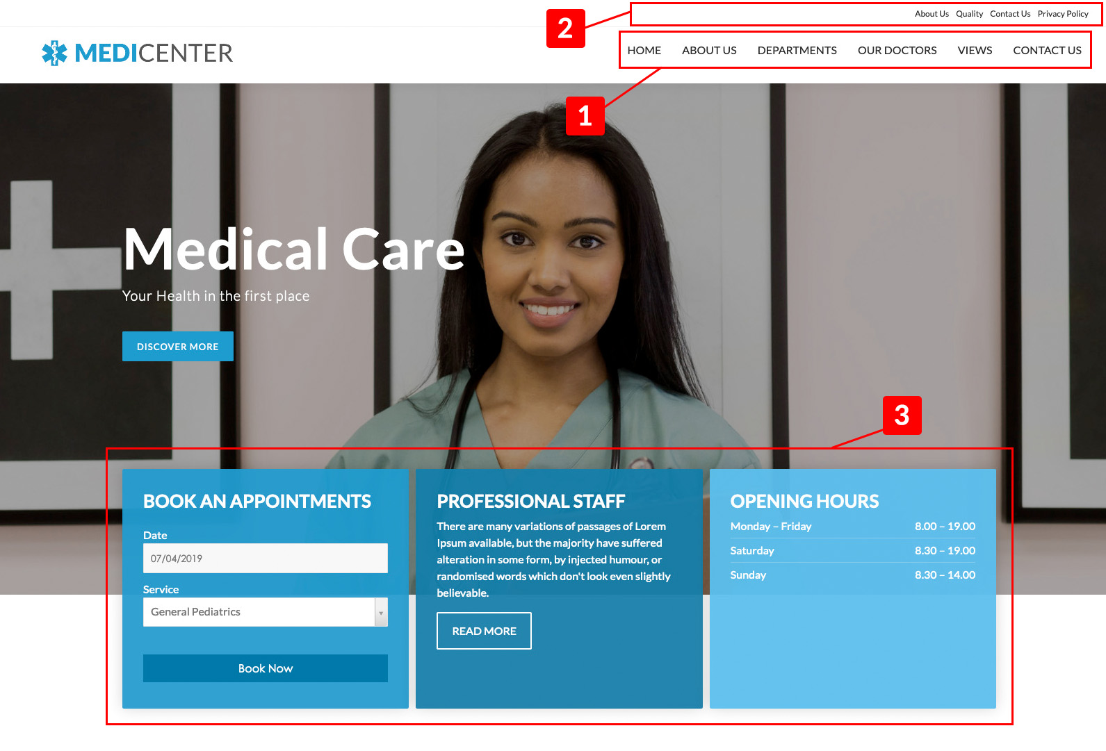 MediCenter Theme Header MediCenter Theme Header