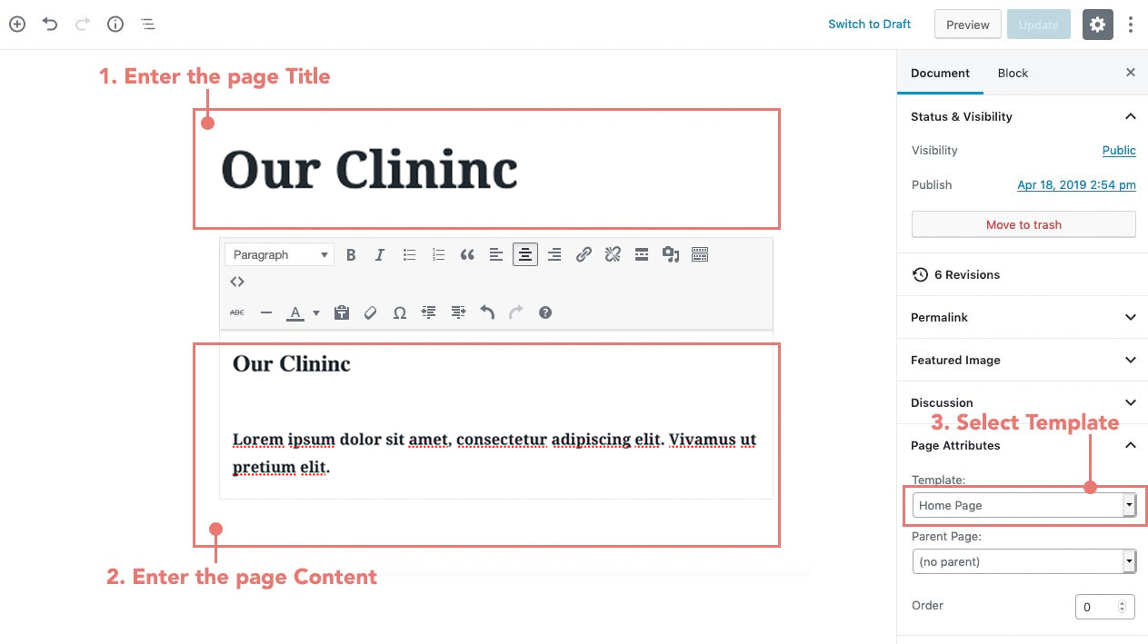 Setup front page WordPress - MediCenter Theme Setup front page WordPress - MediCenter Theme