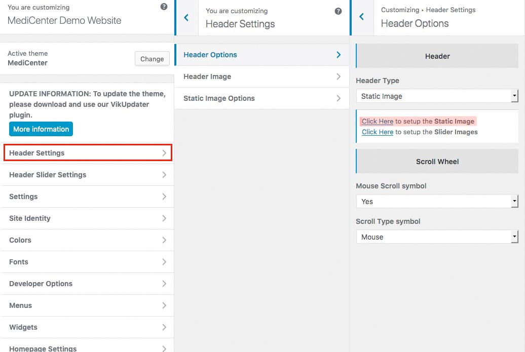 MediCenter - Static Header Setup MediCenter - Static Header Setup