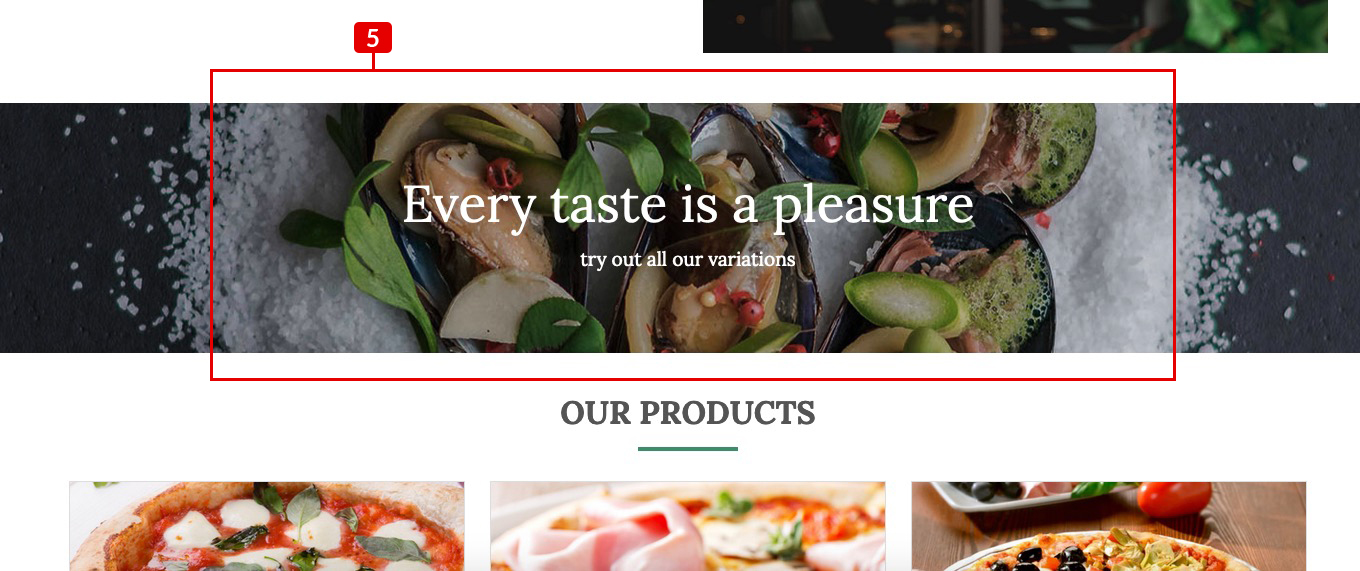 Pasta & Pizza Theme - VikWP Text Slide first example Pasta & Pizza Theme - VikWP Text Slide first example