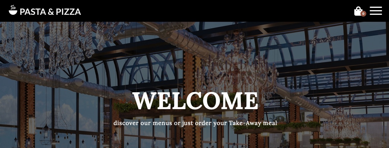 Theme Pasta & Pizza - Header top slider example