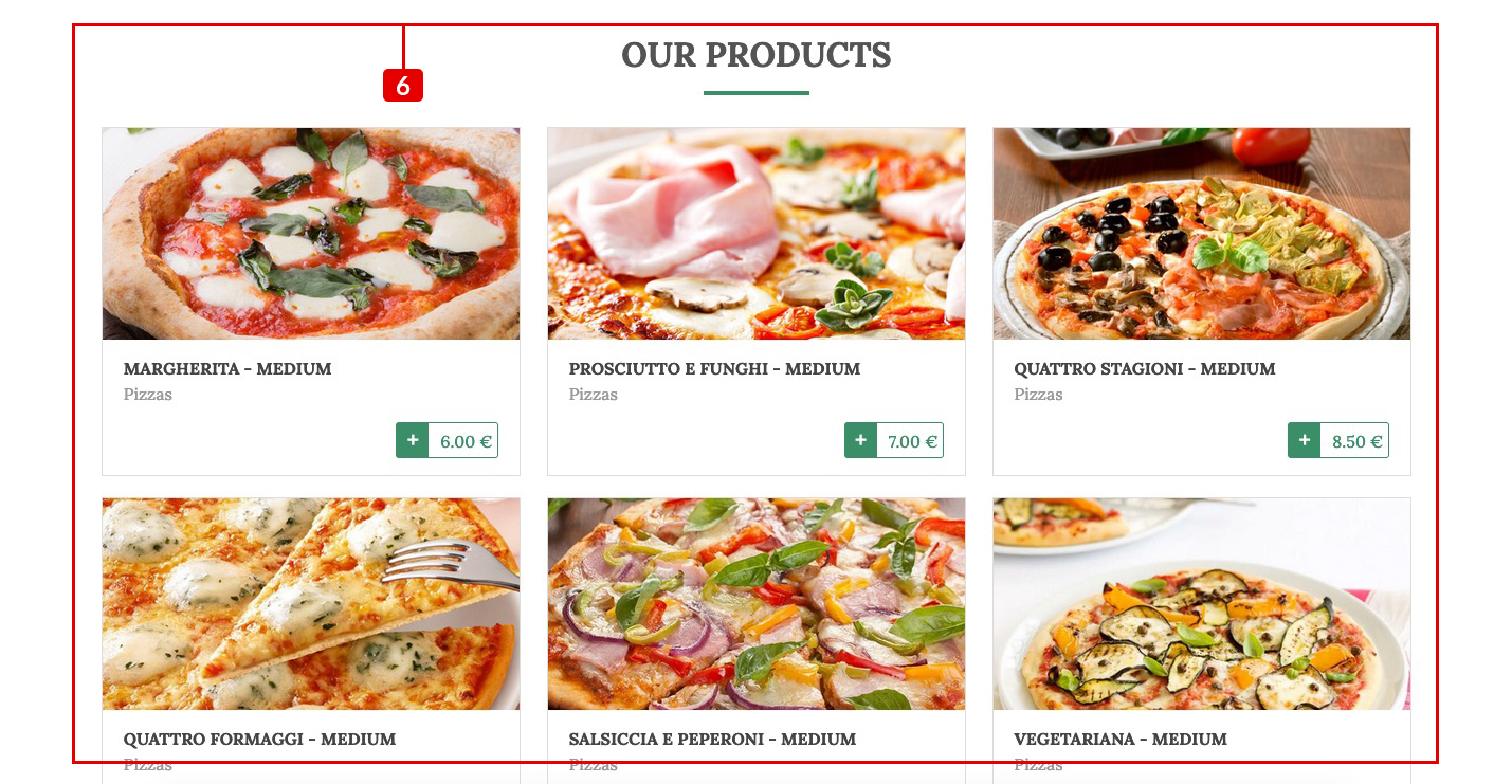 Pasta & Pizza Theme - Our Products Section Pasta & Pizza Theme - Our Products Section