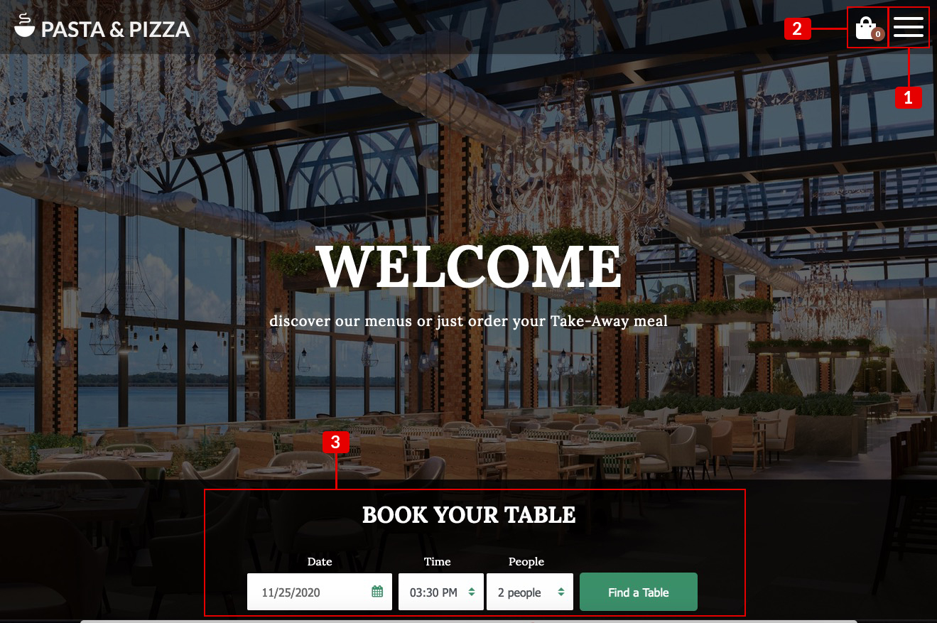 Pasta & Pizza Theme Header Pasta & Pizza Theme Header