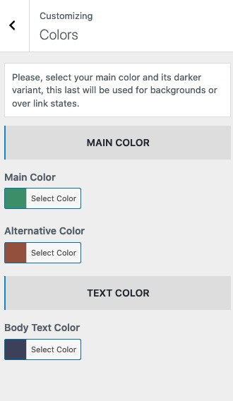 Theme Pasta & Pizza - colors settings Theme Pasta & Pizza - colors settings