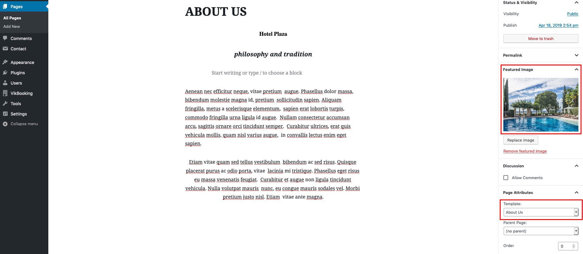Header About Us admin page - Plaza Theme Header About Us admin page - Plaza Theme