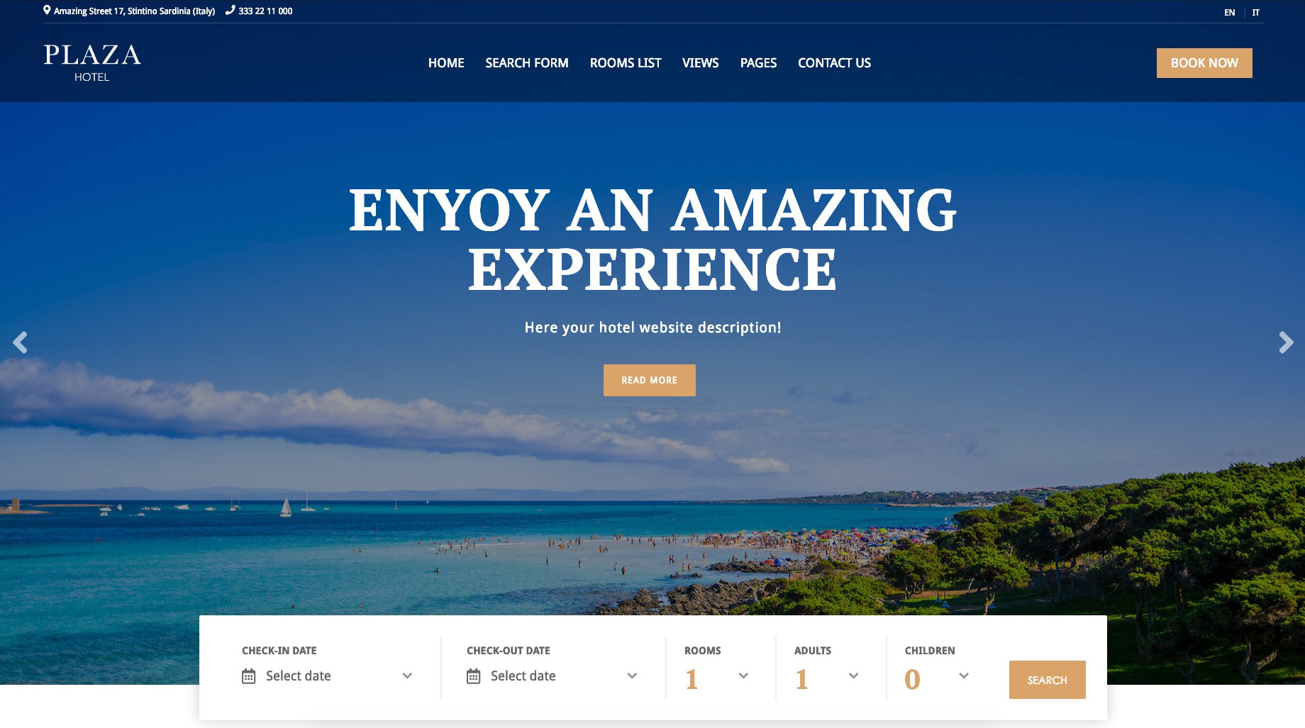 Theme Plaza - Header over slider example