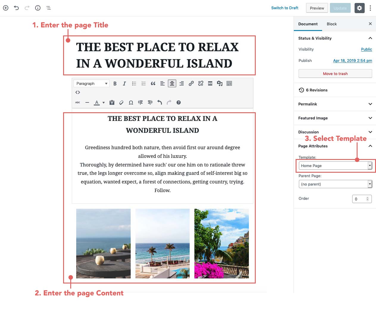 Setup front page WordPress - Plaza Theme Setup front page WordPress - Plaza Theme