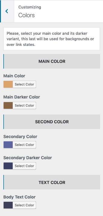 Theme Plaza - colors settings Theme Plaza - colors settings