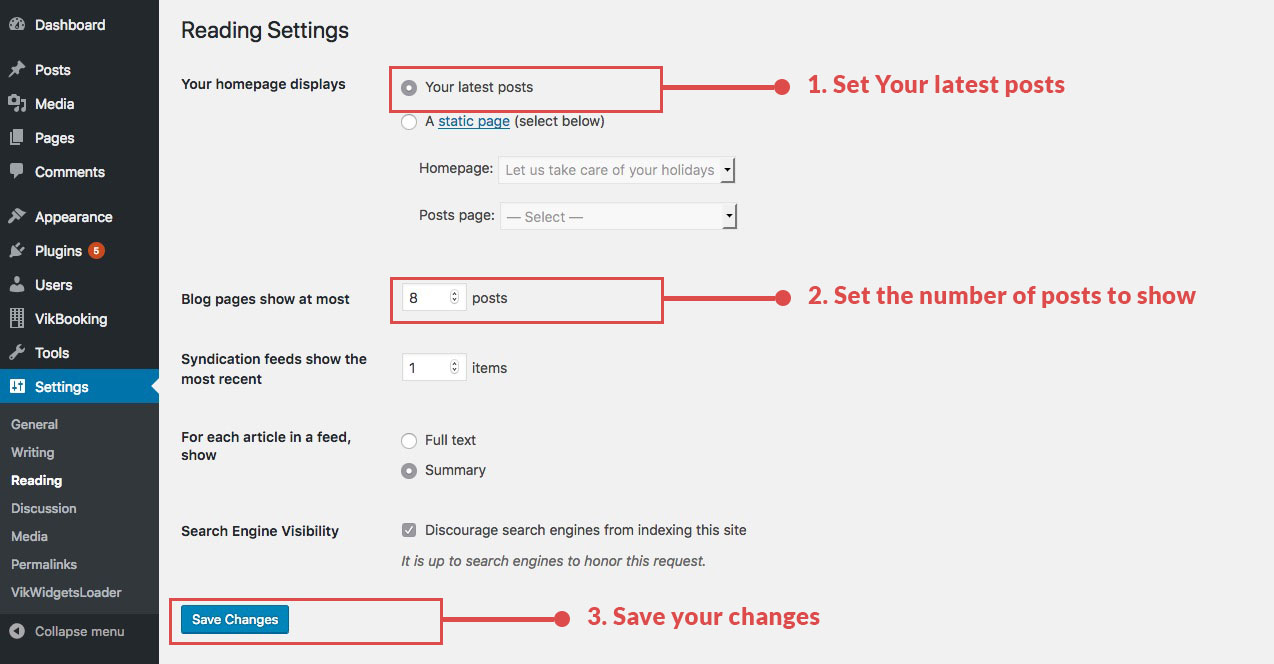 Seasons - Set up Blog Page