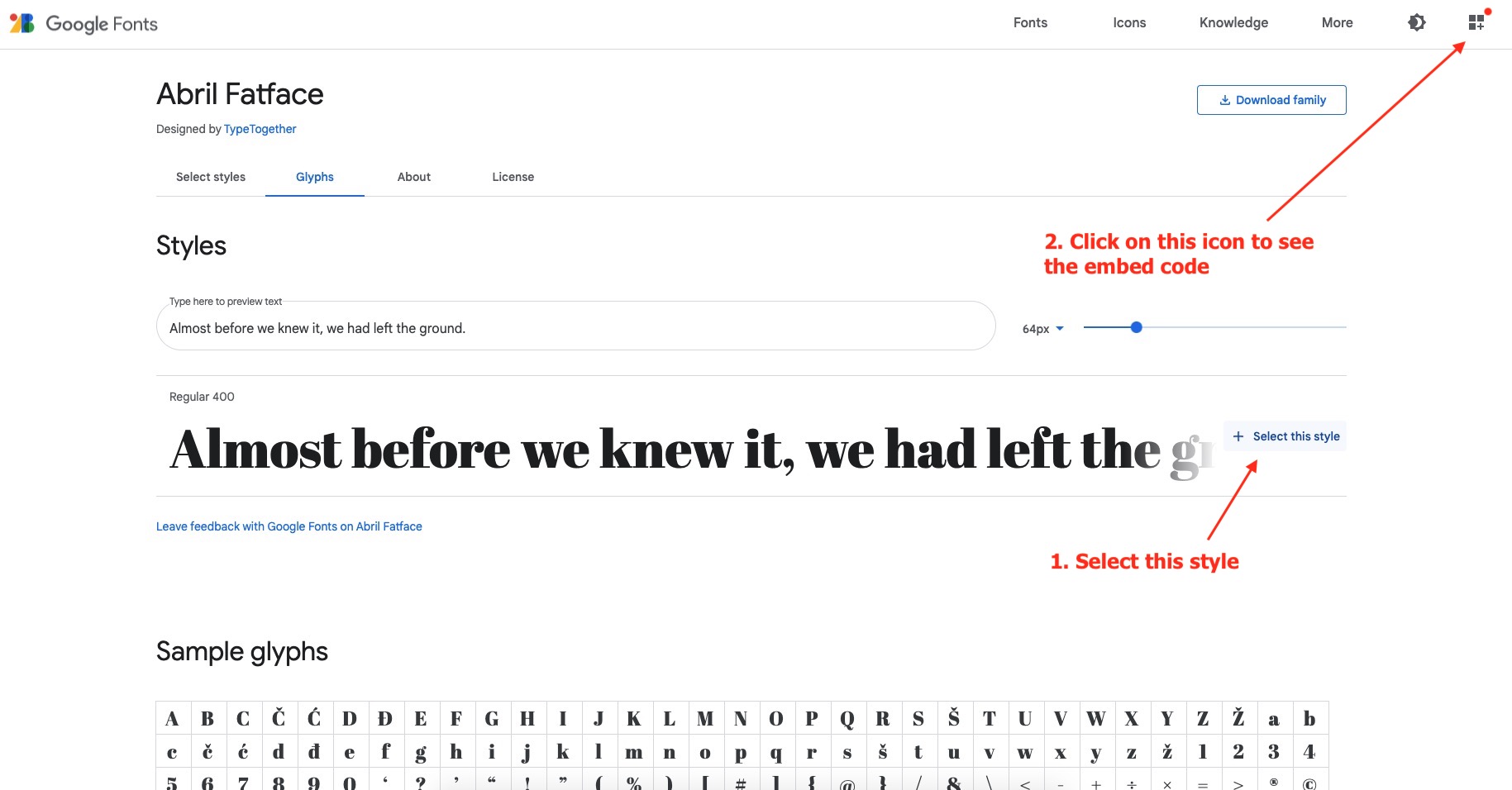 Select your Google Font Select your Google Font