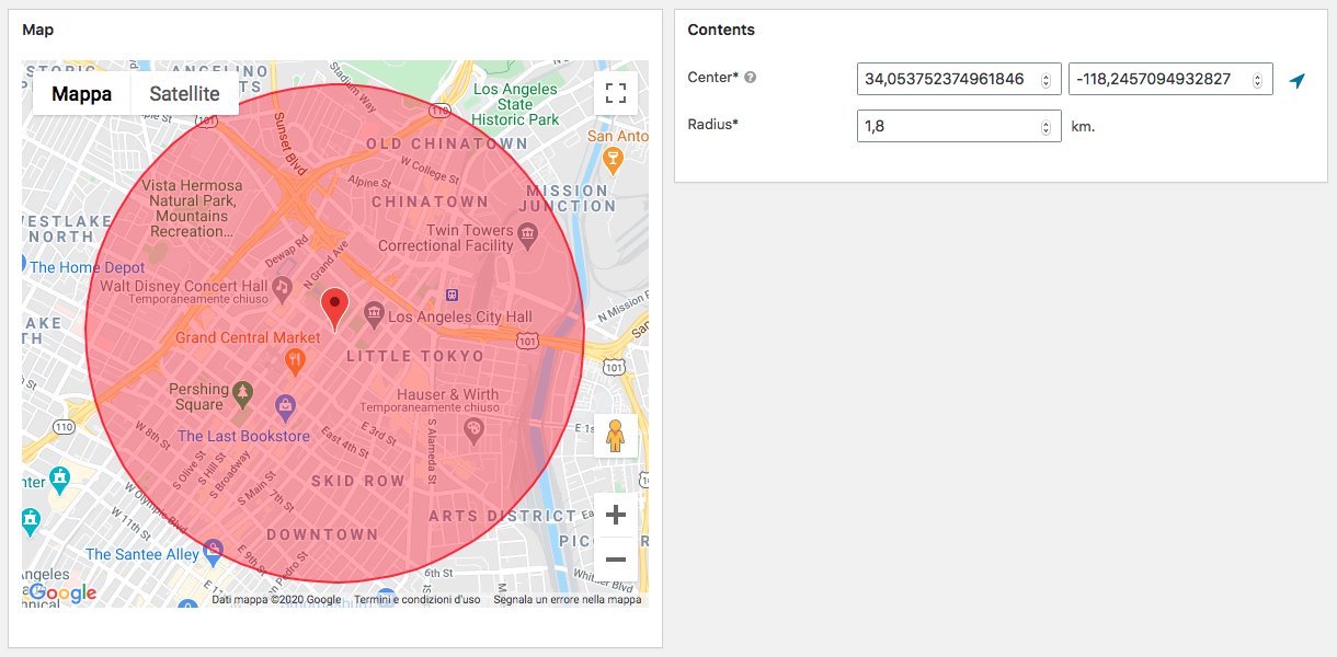 VikRestaurants - Circle Delivery Area