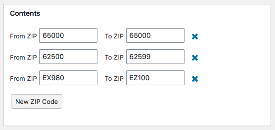 VikRestaurants - ZIP Codes Delivery Area