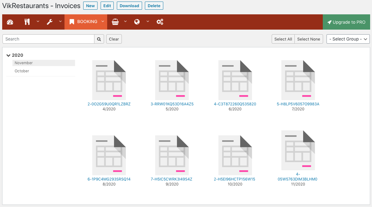 VikRestaurants - Invoices Archive