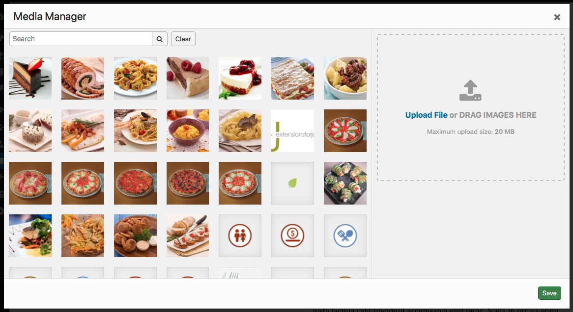 VikRestaurants - Media Manager Upload