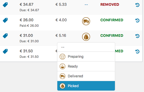 VikRestaurants - Take-Away Order Status Codes Popup